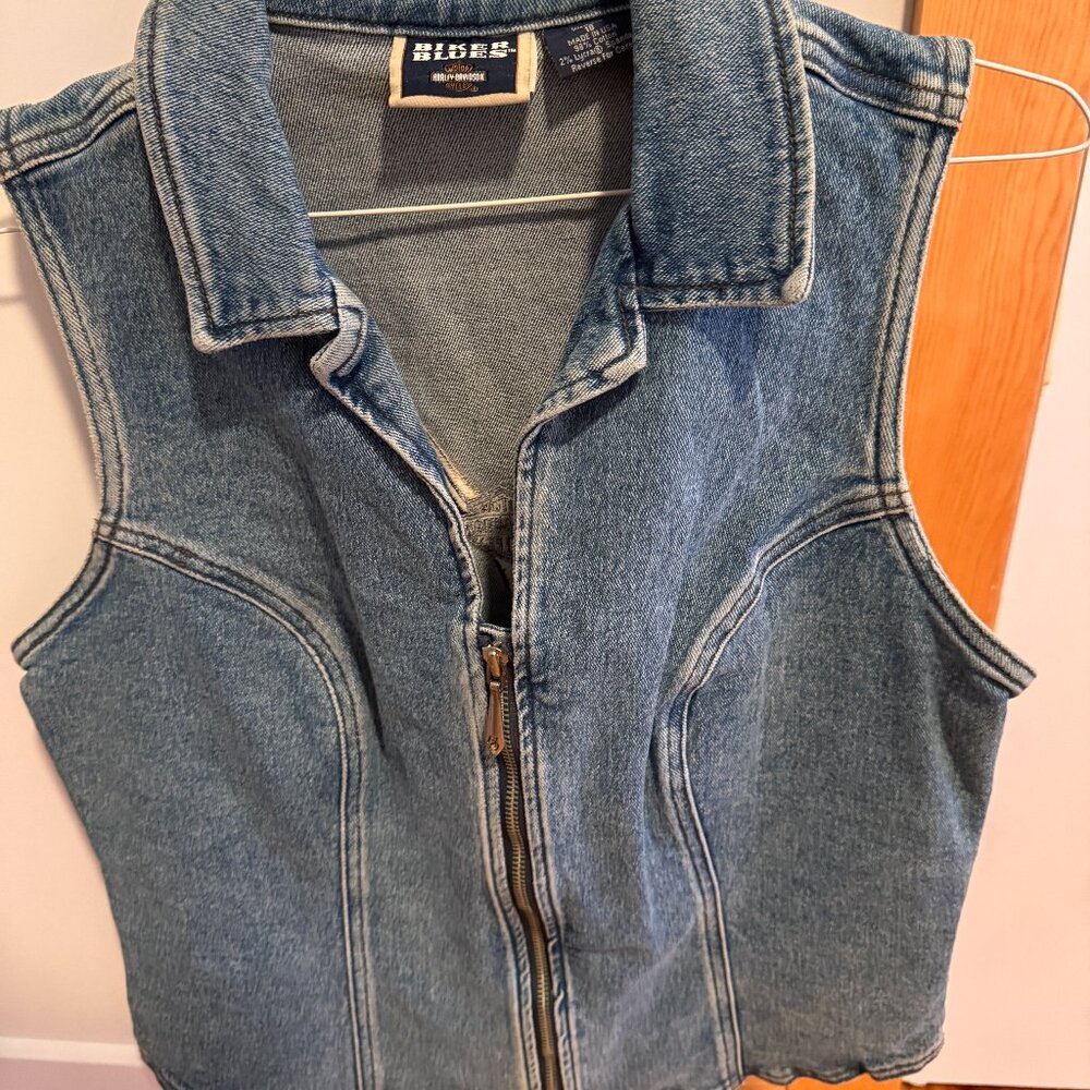 Harley Davidson Ladies Denim Vest by Biker Blues. Size 10. Like new.